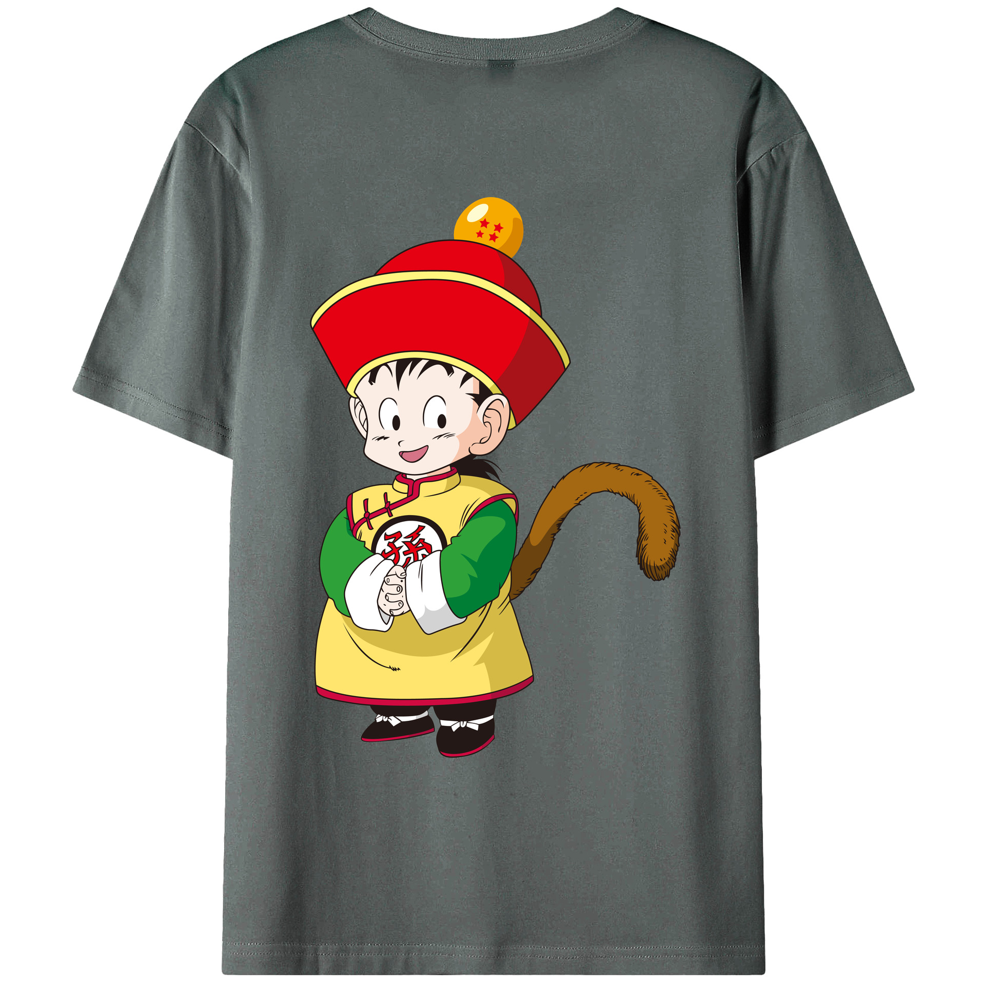 （画像用） ドラゴンボール 孫悟空（そん ごくう）Son Goku カカロット DRAGON BALL Kakarotto 綿100％ メンズ半袖Tシャツ（バックプリント） 通気性